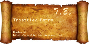 Trosztler Barna névjegykártya